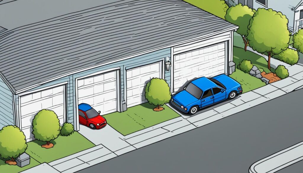 parkeren garagepoort afstand